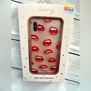 Casery IPhone X Case Clear Lips Drop Proof NWT